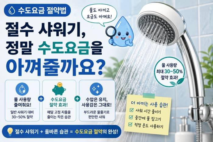 수도요금 절약 설명을 돕는 이미지