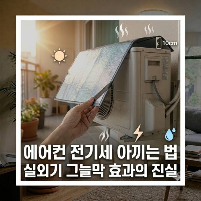에어컨 실외기 그늘막 설치 모습