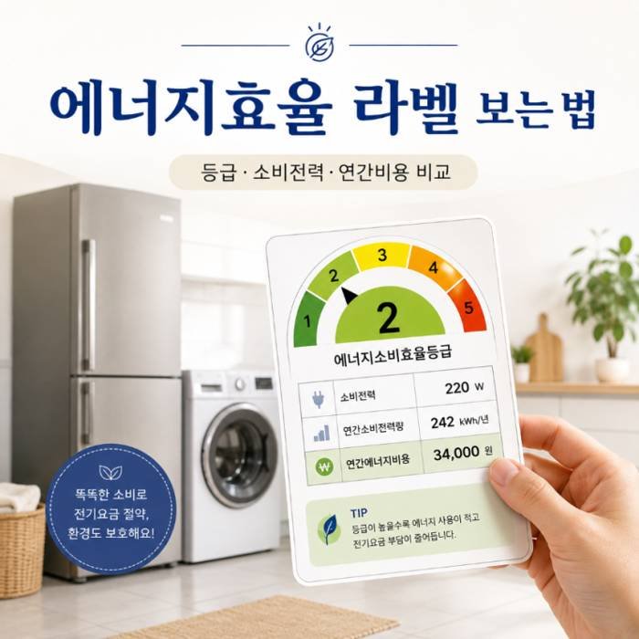 가전제품 에너지효율등급 실제 적용 예시