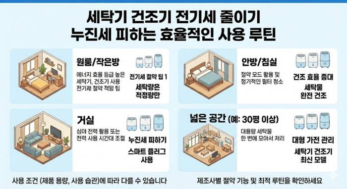 세탁기 건조기 전기세 절약 관련 자료 사진