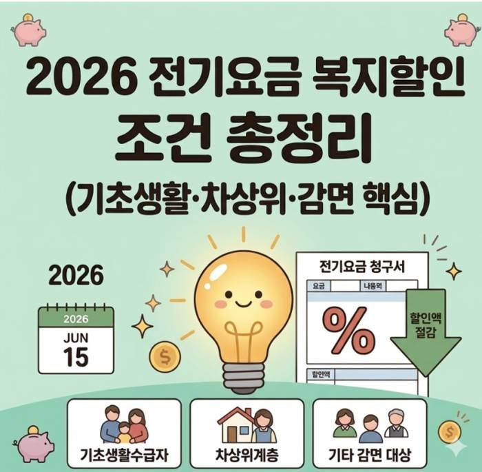 저소득층 전기요금 할인제도 관련 참고 사진