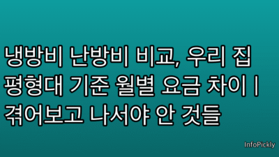 냉방비 난방비 비교, 우리 집 평형대 기준 월별 요금 차이 | 겪어보고 나서야 안 것들