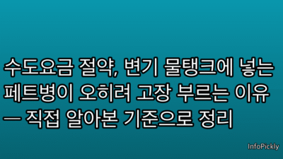 수도요금 절약, 변기 물탱크에 넣는 페트병이 오히려 고장 부르는 이유 — 직접 알아본 기준으로 정리