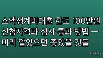 소액생계비대출 한도 100만원 신청자격과 심사 통과 방법 — 미리 알았으면 좋았을 것들