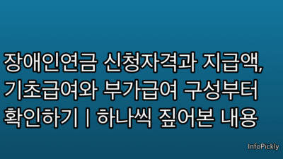 장애인연금 신청자격과 지급액, 기초급여와 부가급여 구성부터 확인하기 | 하나씩 짚어본 내용