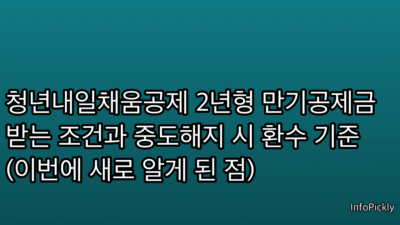 청년내일채움공제 2년형 만기공제금 받는 조건과 중도해지 시 환수 기준 (이번에 새로 알게 된 점)