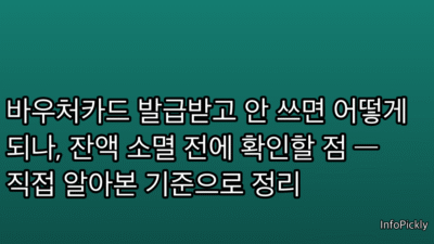 바우처카드 발급받고 안 쓰면 어떻게 되나, 잔액 소멸 전에 확인할 점 — 직접 알아본 기준으로 정리